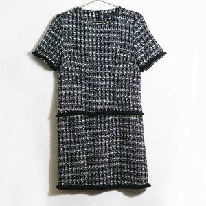 Angeleye Short Sleeve Tweed Sheath Dress in Black 4